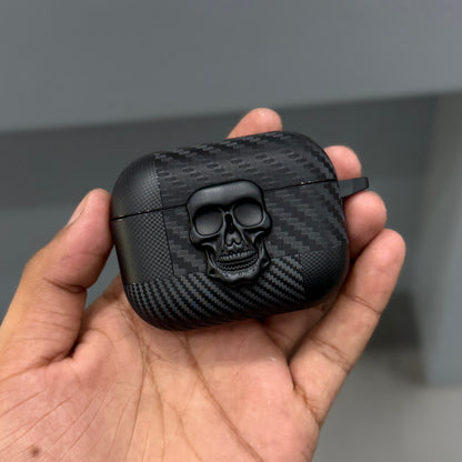 EGGSHELL BLACK SKULL AIR PODS CASE ( No. 3736 )