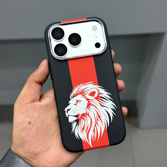 LION CARBON MAGSAFE CASE 2.0 - BLACK - RED ( No. 3735 )
