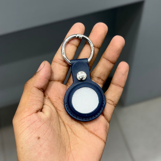 LEATHER AIR TAG KEY CHAIN - BLUE ( No. 2470 )