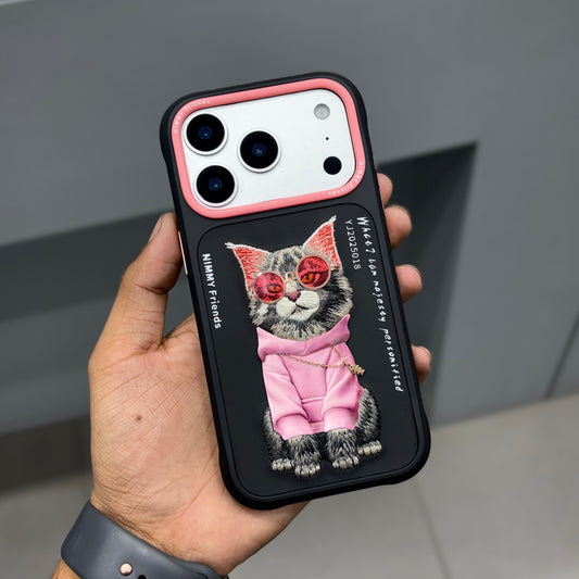 NIMMY CAT CHAIN CASE- BLACK PINK ( No. 2539 )