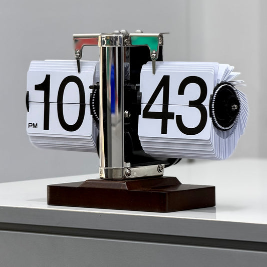 RETRO FLIP X MACHANICAL FLIP WATCH - WHITE BLACK ( No. 2664 )