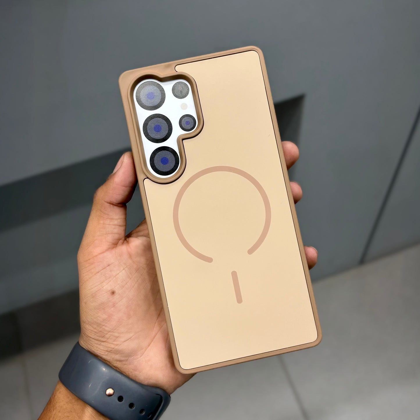 HAMURU SKIN FEELCASE MAGSAFE - SAMSUNG BROWN ( No. 2385 )