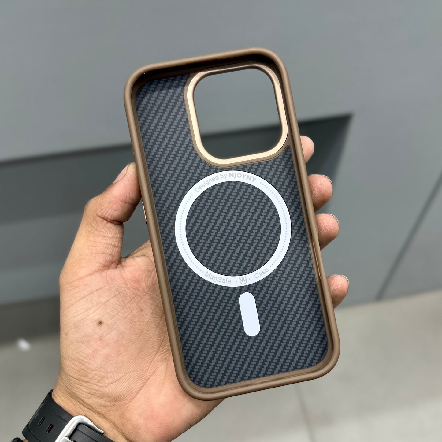 NY JOY CARBON CASE WITH MAGSAFE - BROWN ( No. 2829 )