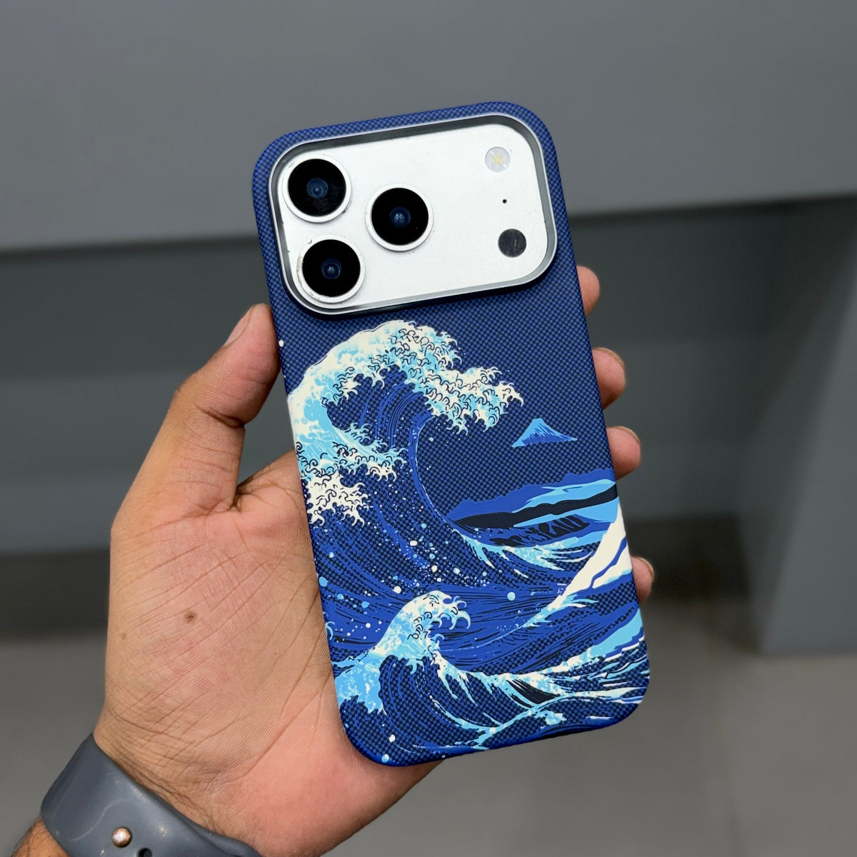 KNIT SEA WAVE CASE MAGSAFE - BLUE ( No. 3788 )