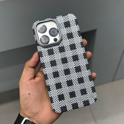 CARBON DRIP MAGSAFE CASE - GREY BLACK CHECK ( No. 2849 )