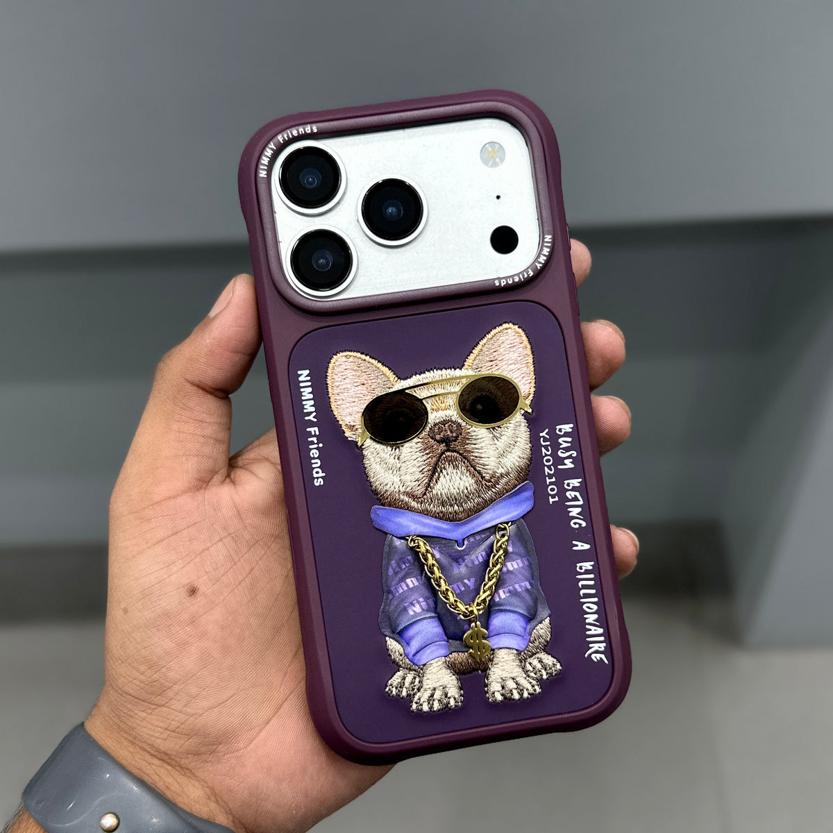 NIMMY DOG CHAIN CASE - WINE RED ( No. 4001 )