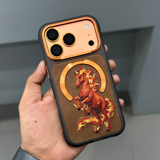 NIMMY HORSE MAGSAFE CASE - BLACK ORANGE ( No. 3538 )