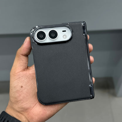 TRANZO VEGAN LEATHER I PHONE DUO CASE - BLACK ( No. 4074 )