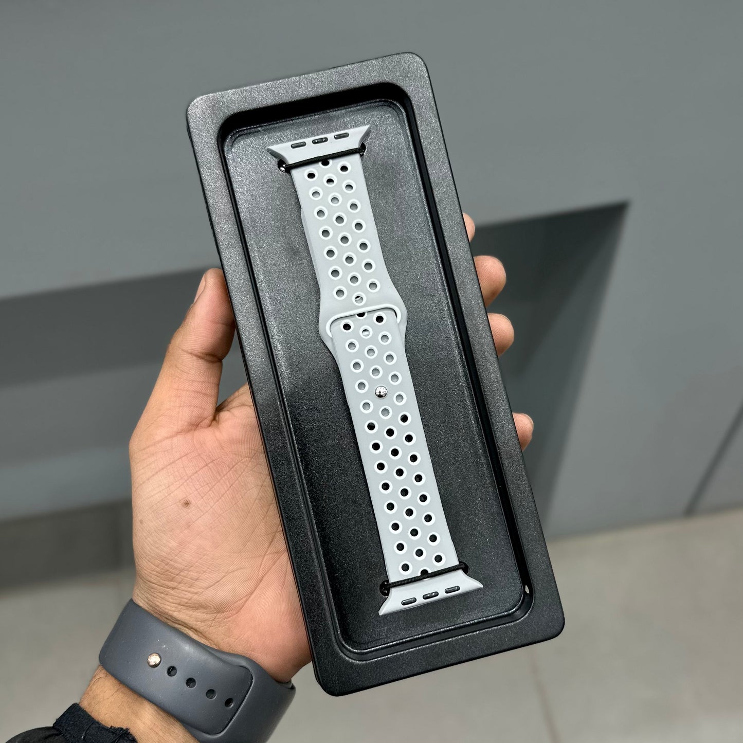 AERO FLEX SPORTS STRAP - LIGHT GREY - WHITE ( No. 3084 )