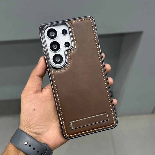 ICON LUXURY LEATHER STAND CASE SAMSUNG - BROWN ( No. 3056 )