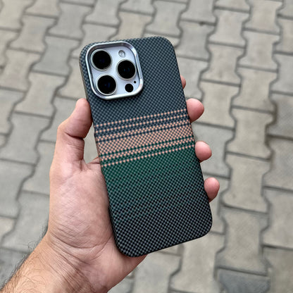Vosros Carbon Texture Case With Magsafe-Green ( No. 1773 )