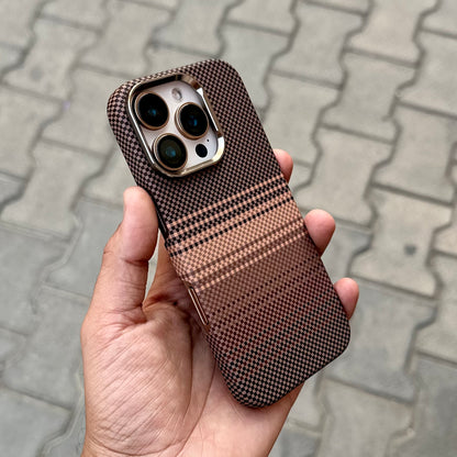 Vosros Carbon Texture Case With Magsafe-Brown 1.0 ( No. 1775 )