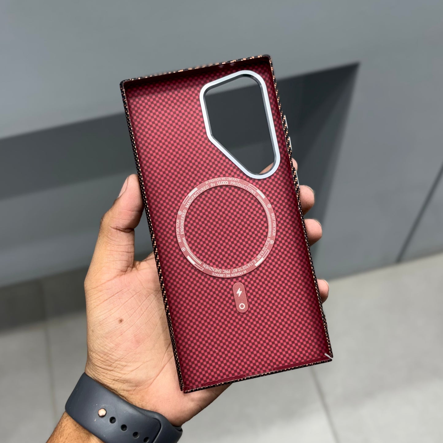 LUXO CARBON CASE SAMSUNG - BROWN CHECK ( No. 2525 )
