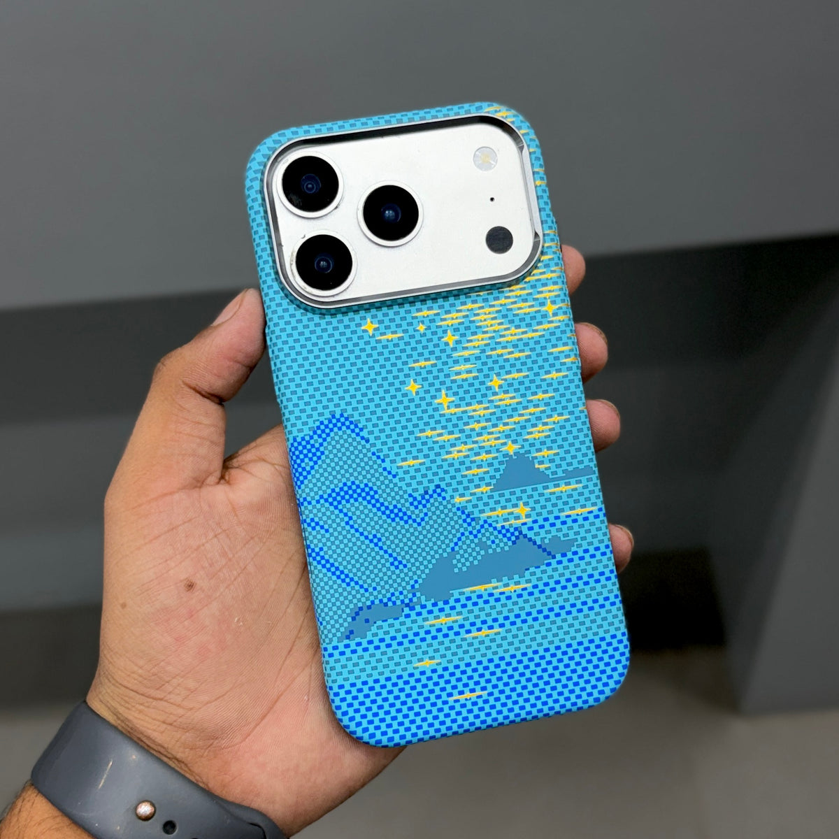 LUXO MAGSAFE CASE - SKY BLUE MOUNT STARS ( No. 3578 )