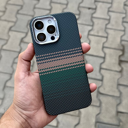Vosros Carbon Texture Case With Magsafe-Green ( No. 1773 )