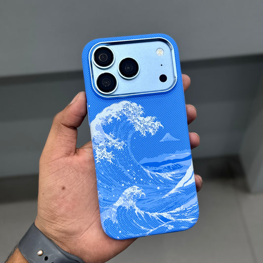 LUXO 2.0 SIDE SOFT MAGSAFE CASE - SKY BLUE BIG WAVE ( No. 4138 )