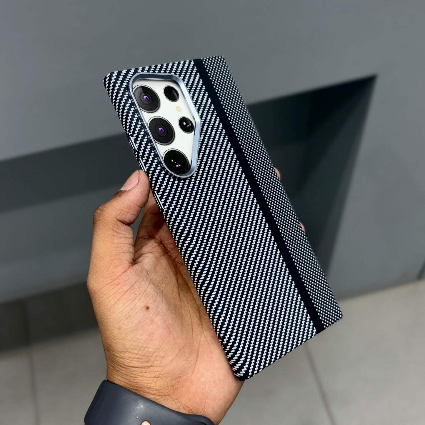 LUXO CARBON CASE SAMSUNG - GREY CHECK ( No. 2526 )