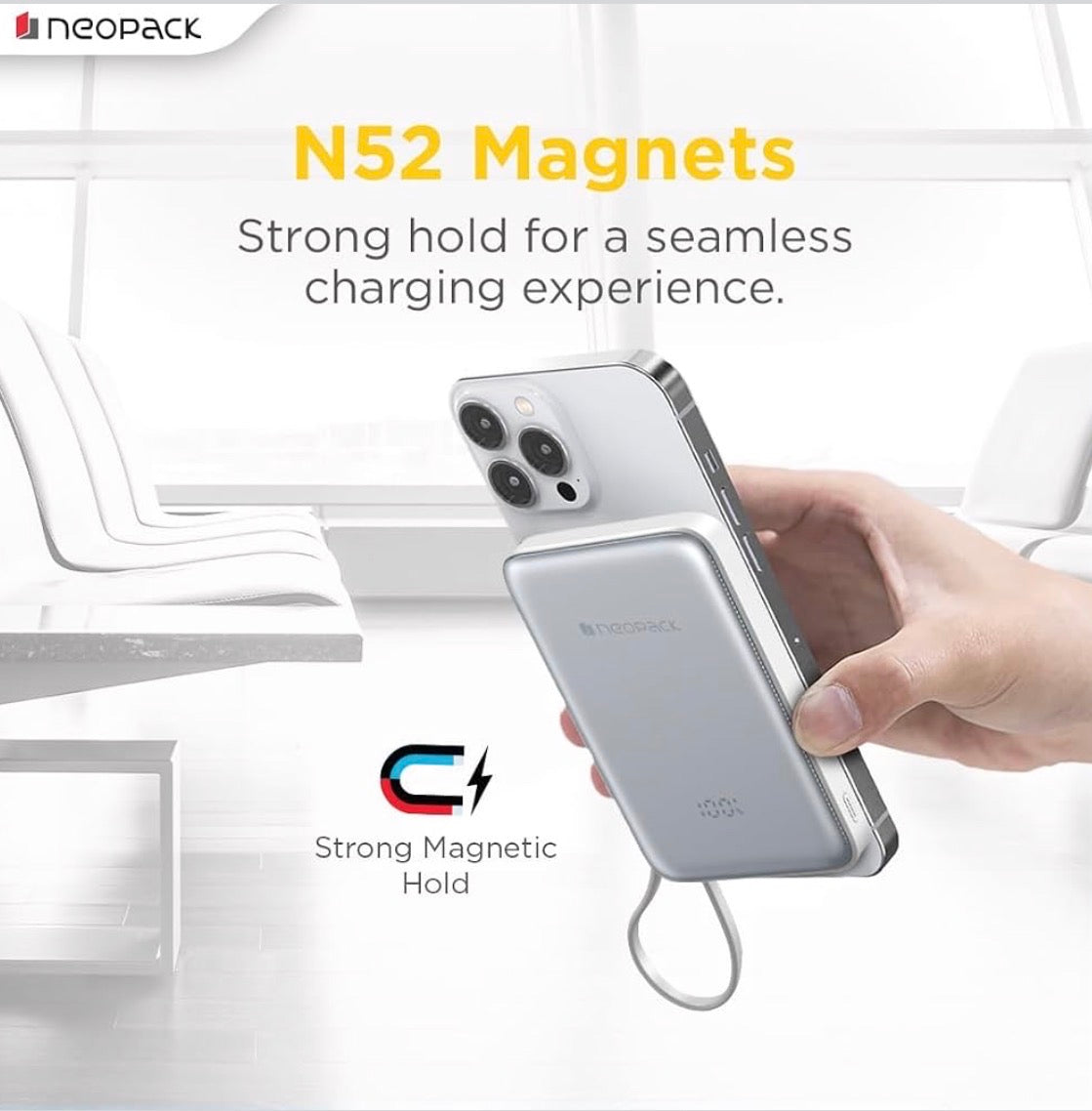 NEOPACK POWERLINK MAGSAFE POWER BANK - GREY ( No. 3957 )