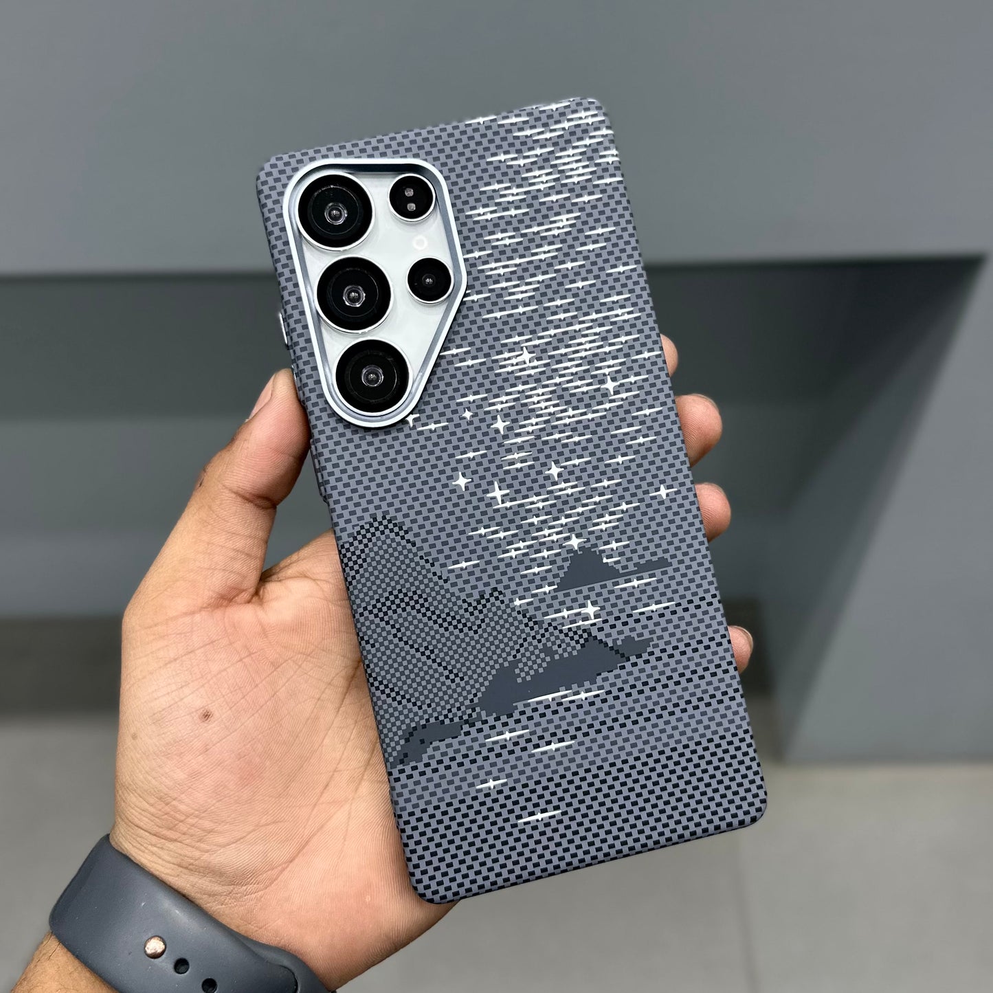 LUXO CARBON CASE SAMSUNG -GREY STARS ( No. 3168 )