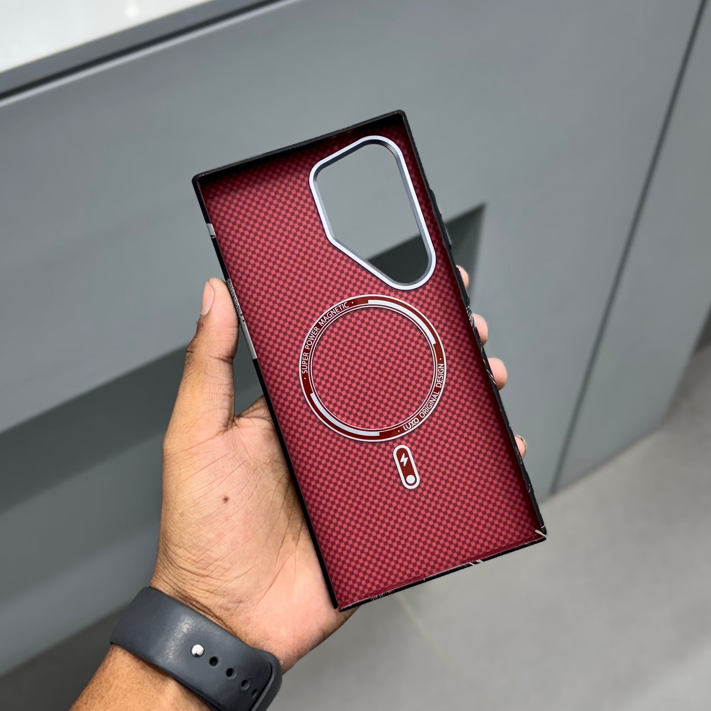 Luxo Lion Black Case with Magsafe-Samsung ( No. 1975 )