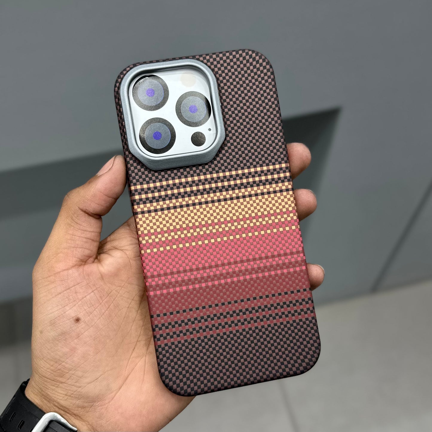 CARBON DRIP MAGSAFE CASE - SUNRISE BROWN LINE ( No. 2850 )