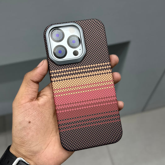 CARBON DRIP MAGSAFE CASE - SUNRISE BROWN LINE ( No. 2850 )