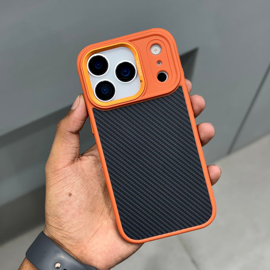 Nyjoy carben case with magsafe -Orange ( No. 2171)