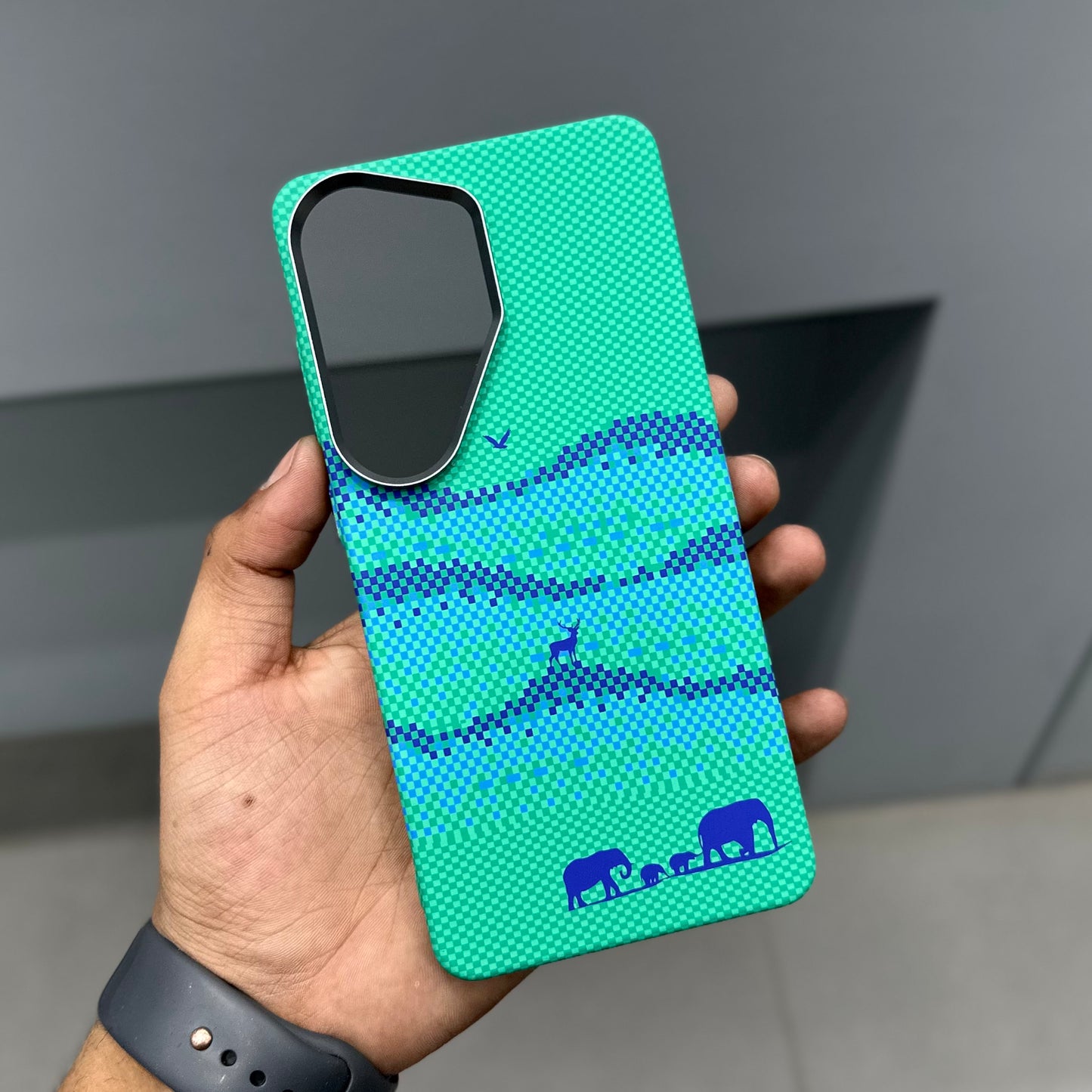 LUXO CARBON CASE SAMSUNG -GREEN ANIMALS ( No. 3172 )