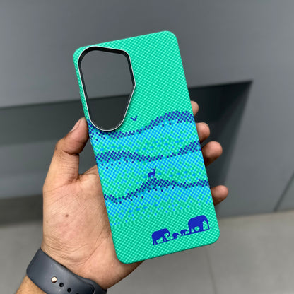 LUXO CARBON CASE SAMSUNG -GREEN ANIMALS ( No. 3172 )