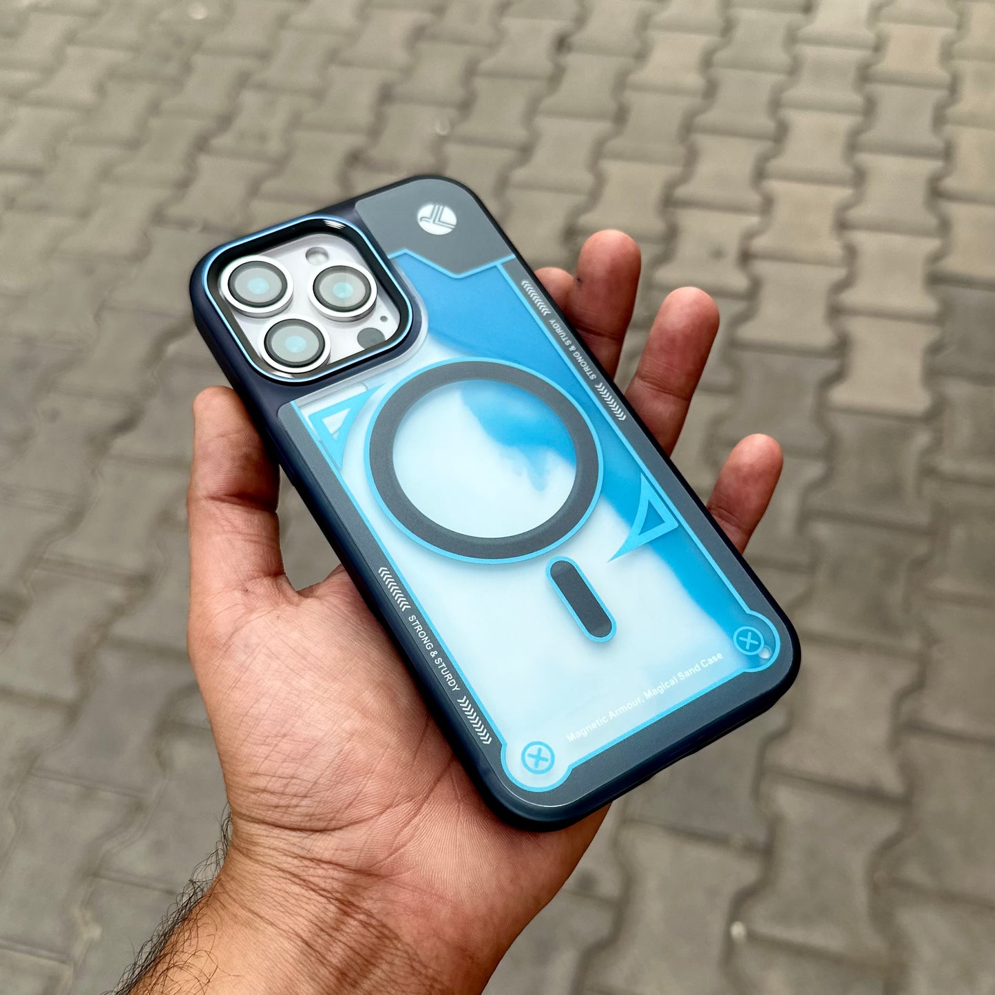 Grafix Sand Floting Case With Magsafe-Blue ( No. 1805 )