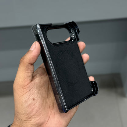 TRANZO VEGAN LEATHER I PHONE DUO CASE - BLACK ( No. 4074 )