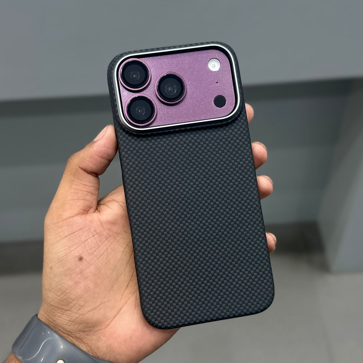 CMAQ X CARBON REAL COBON CASE - BLACK ( No. 3867 )