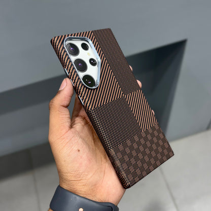 LUXO CARBON CASE SAMSUNG - BROWN CHECK ( No. 2525 )
