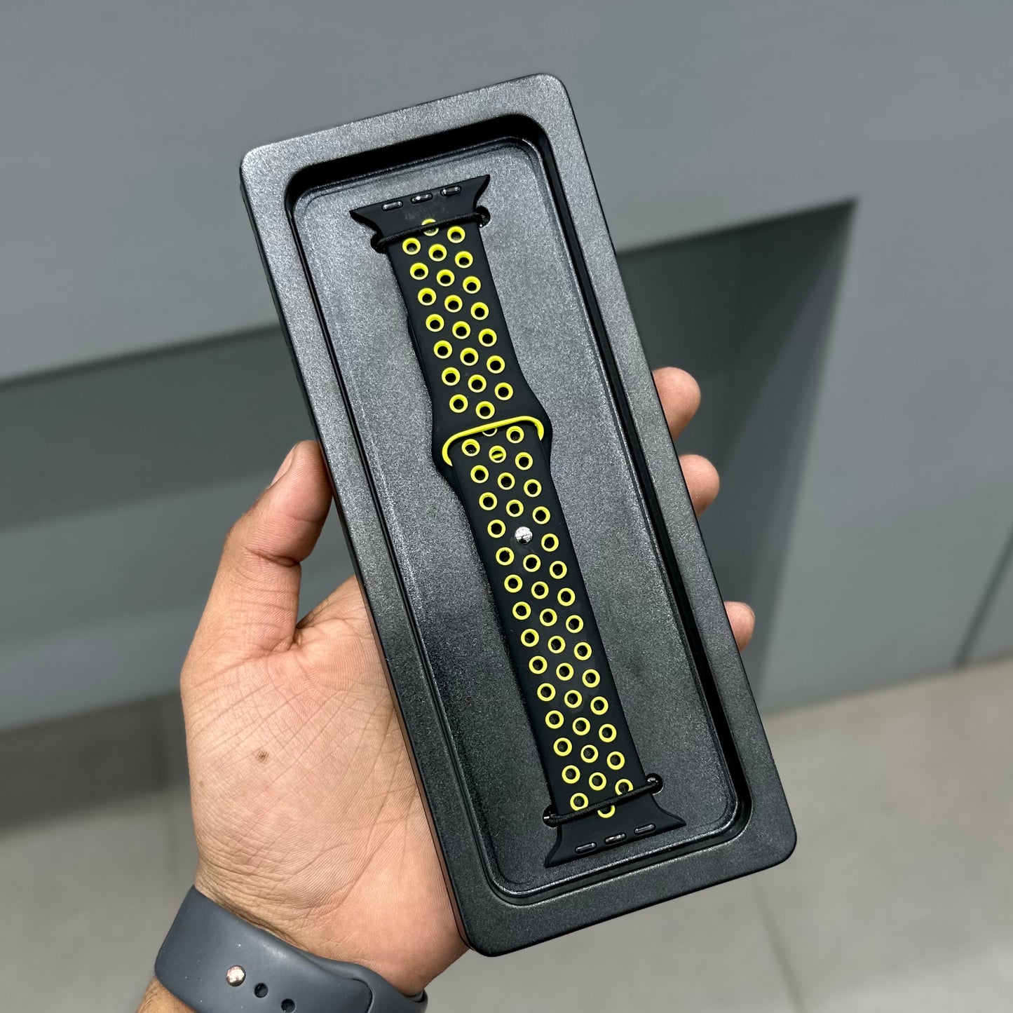 AERO FLEX SPORTS STRAP - BLACK - NEOW GREEN ( No. 3086 )