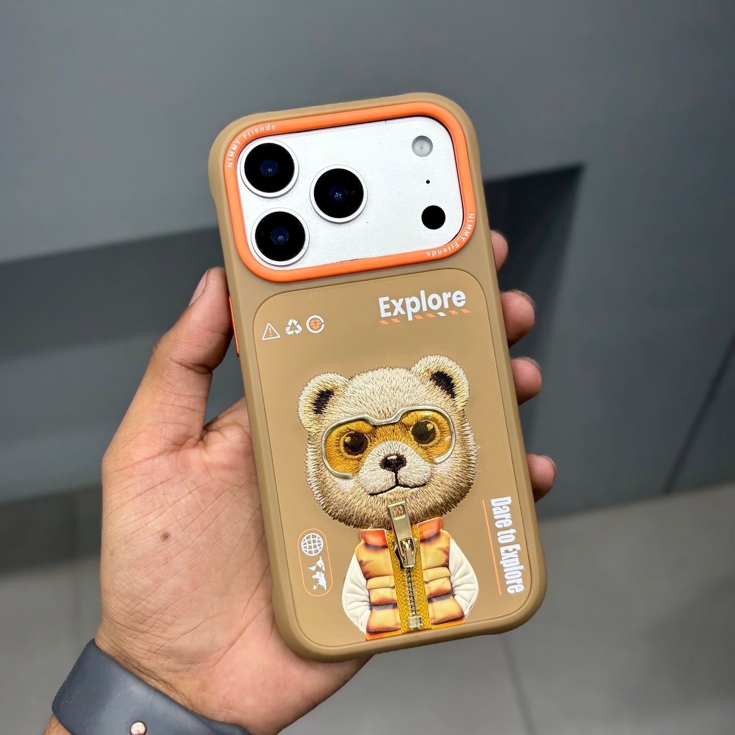 NIMMY BEAR CHAIN CASE -BROWN ( No. 2545 )