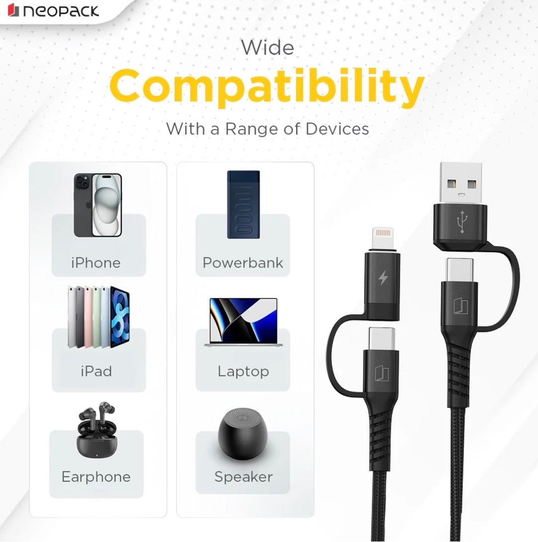 NEOPACK ALMIGHLY MAGNETIC 4 IN 1 CABLE - BLACK ( No. 3959 )