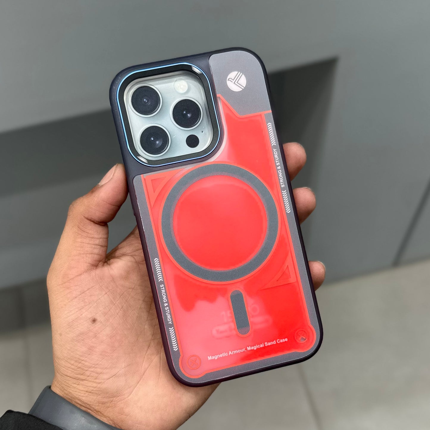 GRAFIX SAND FLOTING CASE WITH MAGSAFE - ORANGE ( No. 2649 )