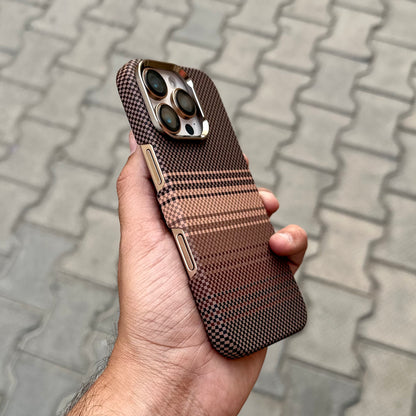 Vosros Carbon Texture Case With Magsafe-Brown 1.0 ( No. 1775 )