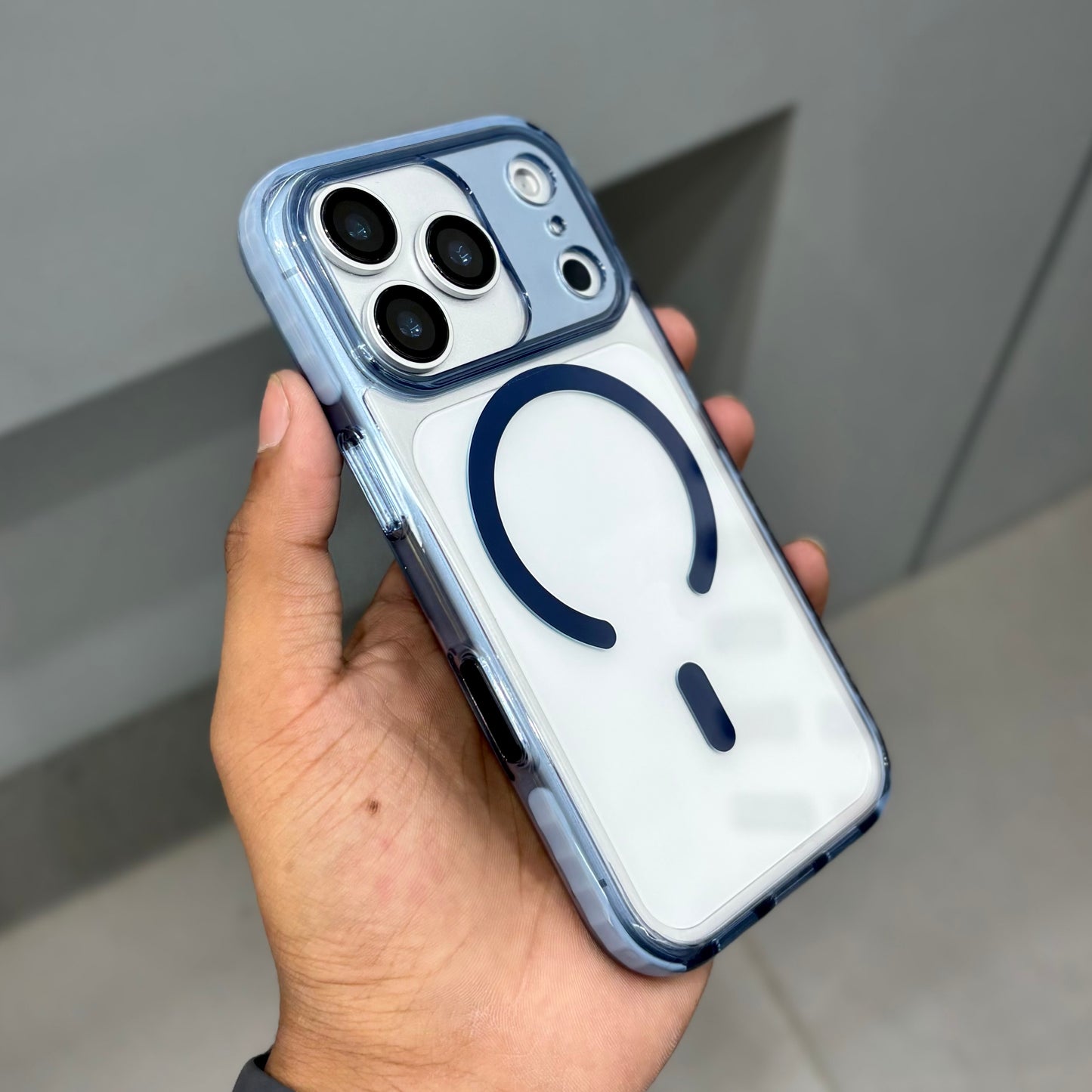 NITO Side Bumpper with Button and Magsafe Case - Blue ( No. 2189)
