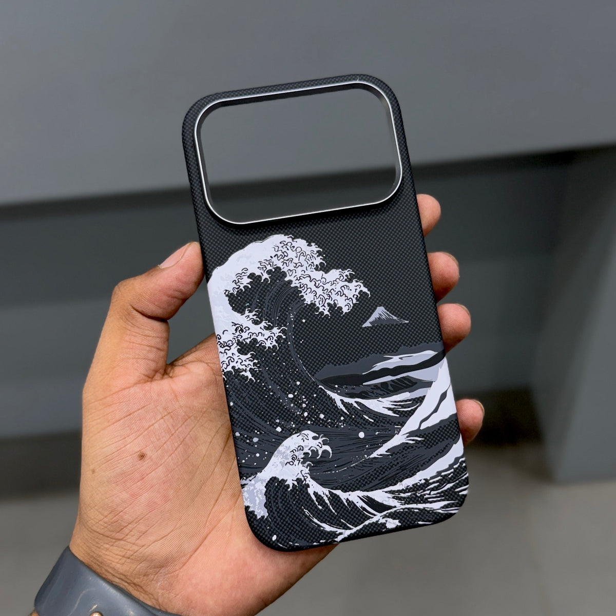 KNIT SEA WAVE CASE MAGSAFE - BLACK ( No. 3789 )