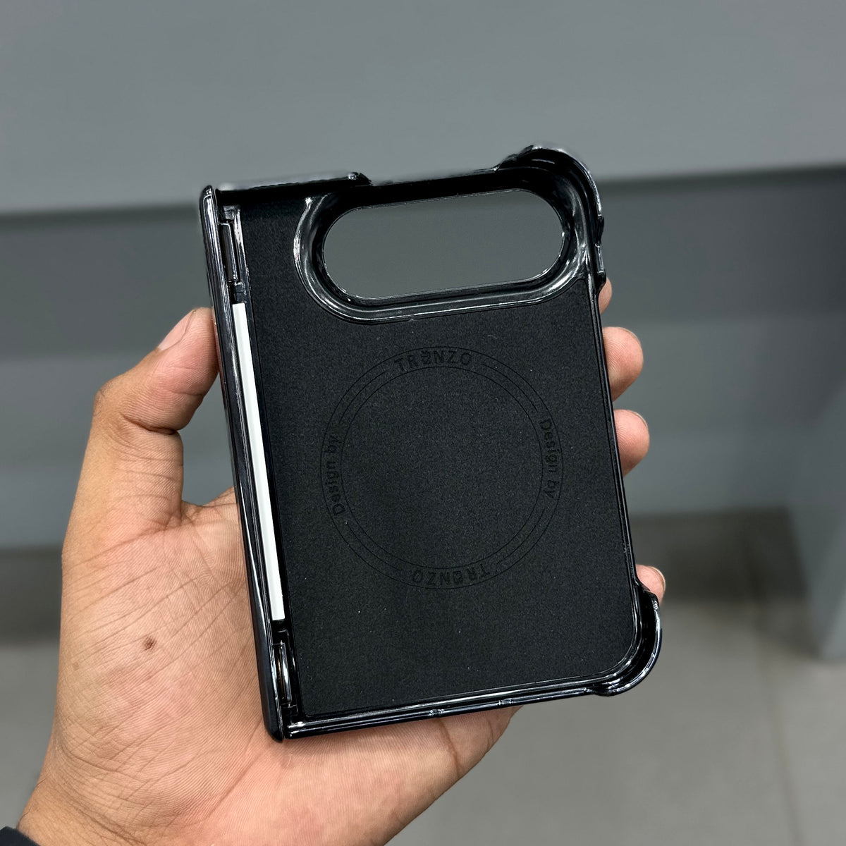 TRANZO VEGAN LEATHER I PHONE DUO CASE - BLACK ( No. 4074 )