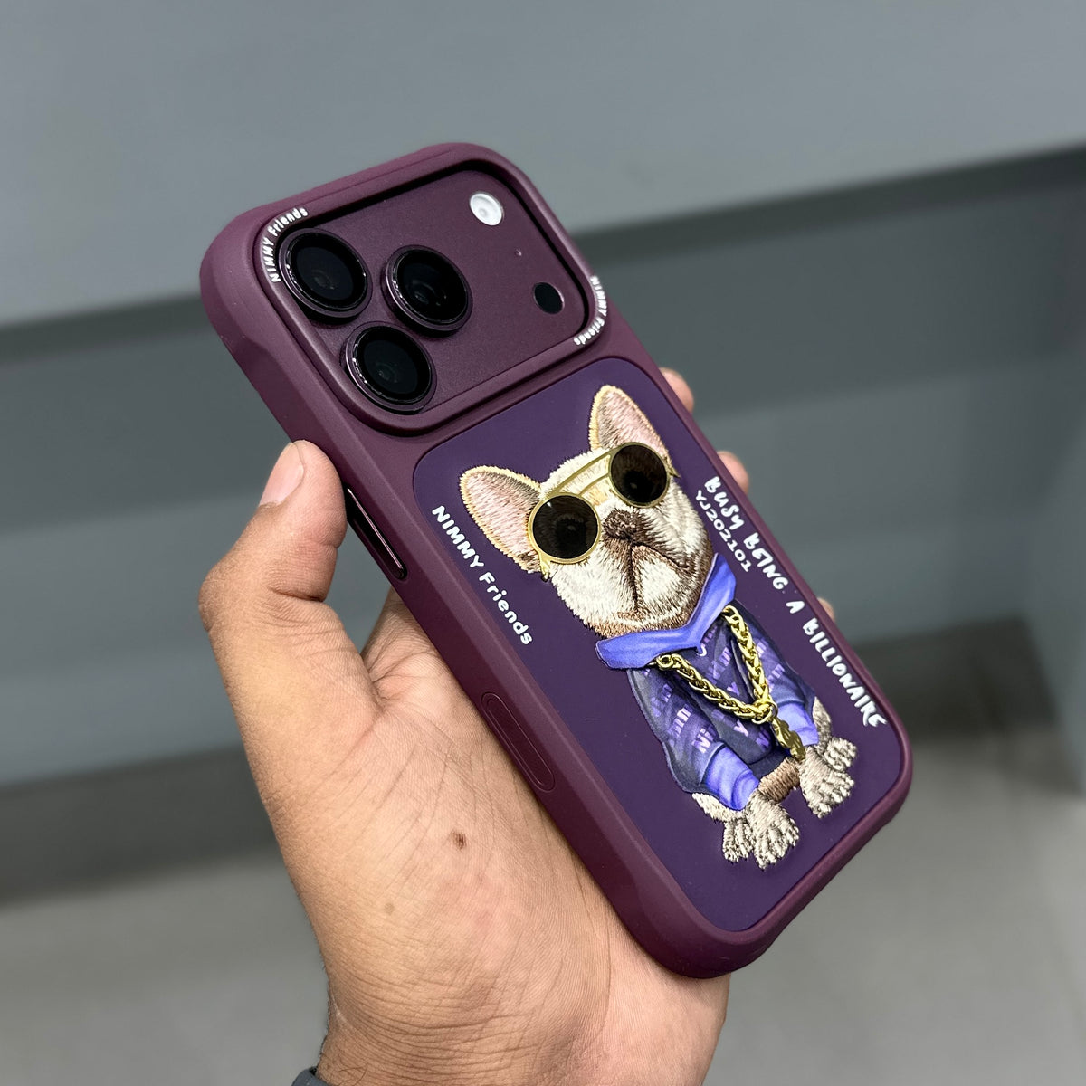 NIMMY DOG CHAIN CASE - WINE RED ( No. 4001 )