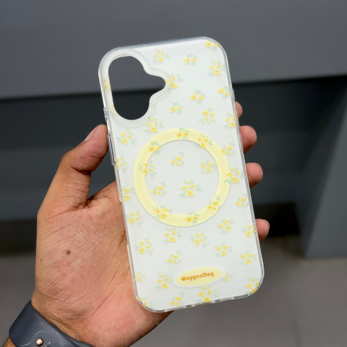 OXYGEN DOG FLOWER MAGSAFE CASE - YELLOW ( No. 3805 )