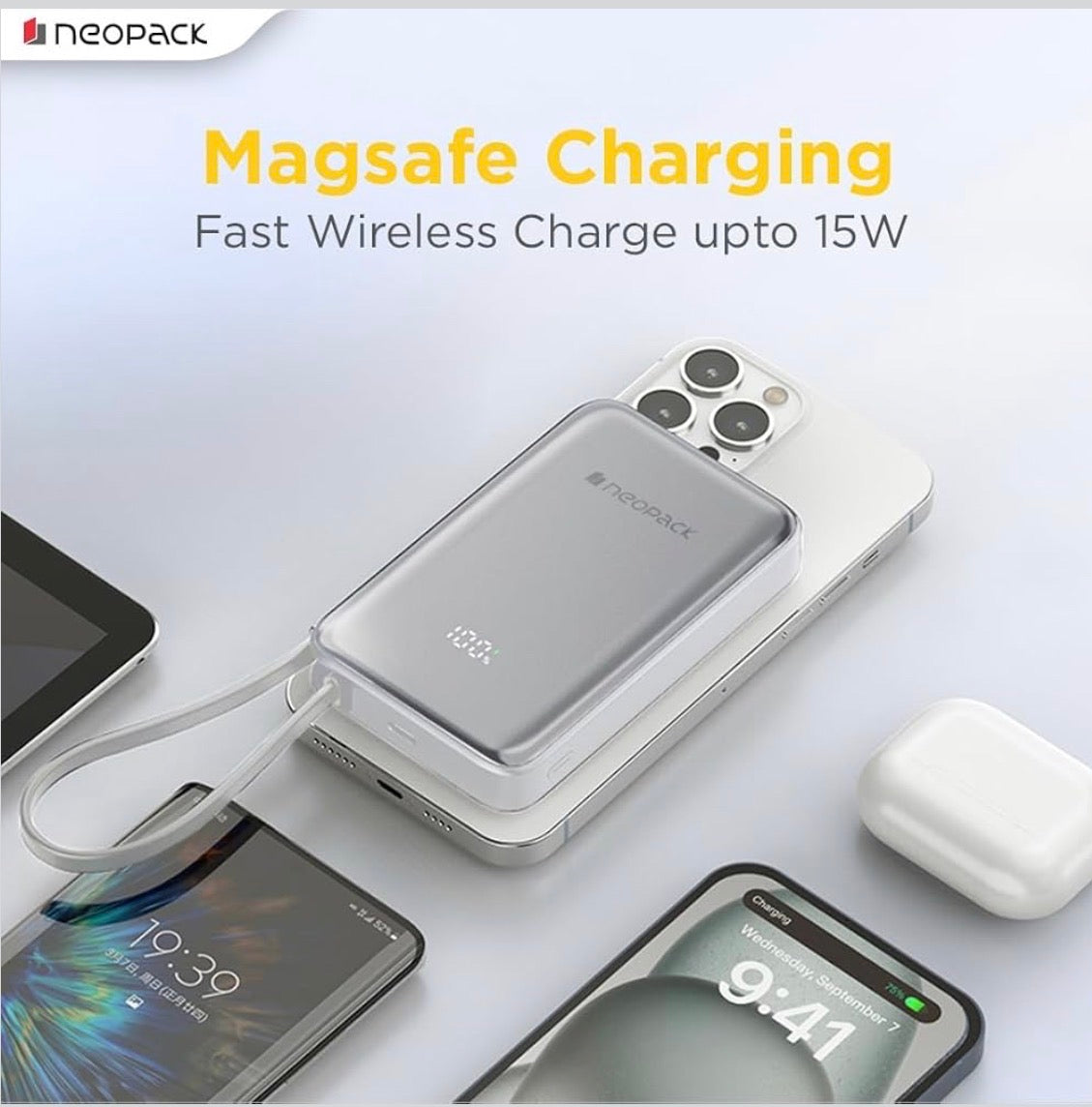 NEOPACK POWERLINK MAGSAFE POWER BANK - GREY ( No. 3957 )