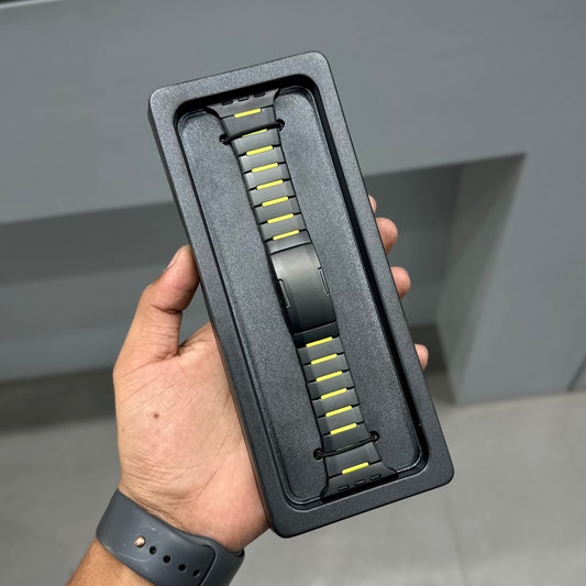 ELITE METAL LINK BAND - BLACK - NEON GREEN ( No. 3305 )