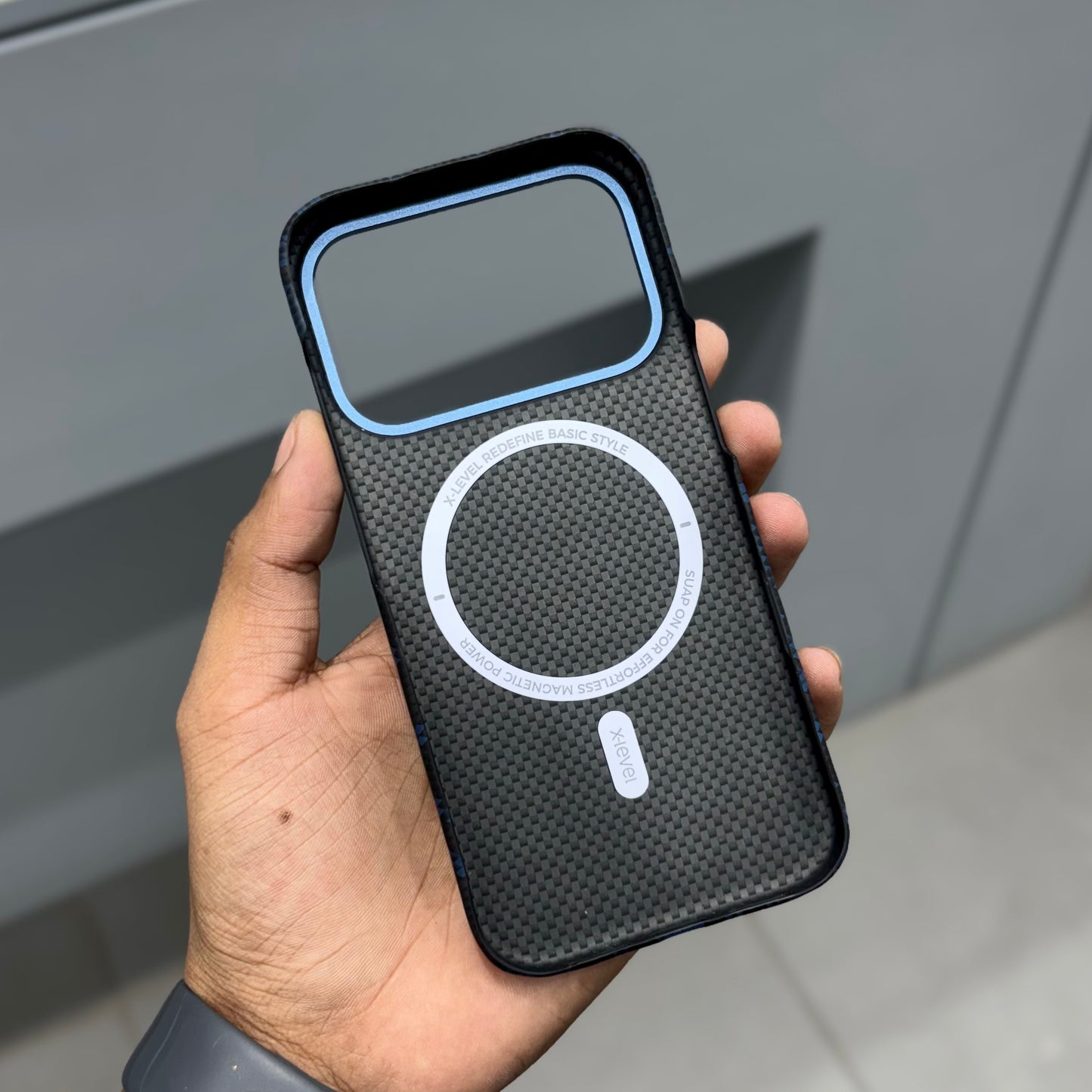 X LEVEL Blue Carbon Case wth Magsafe ( No. 2257 )