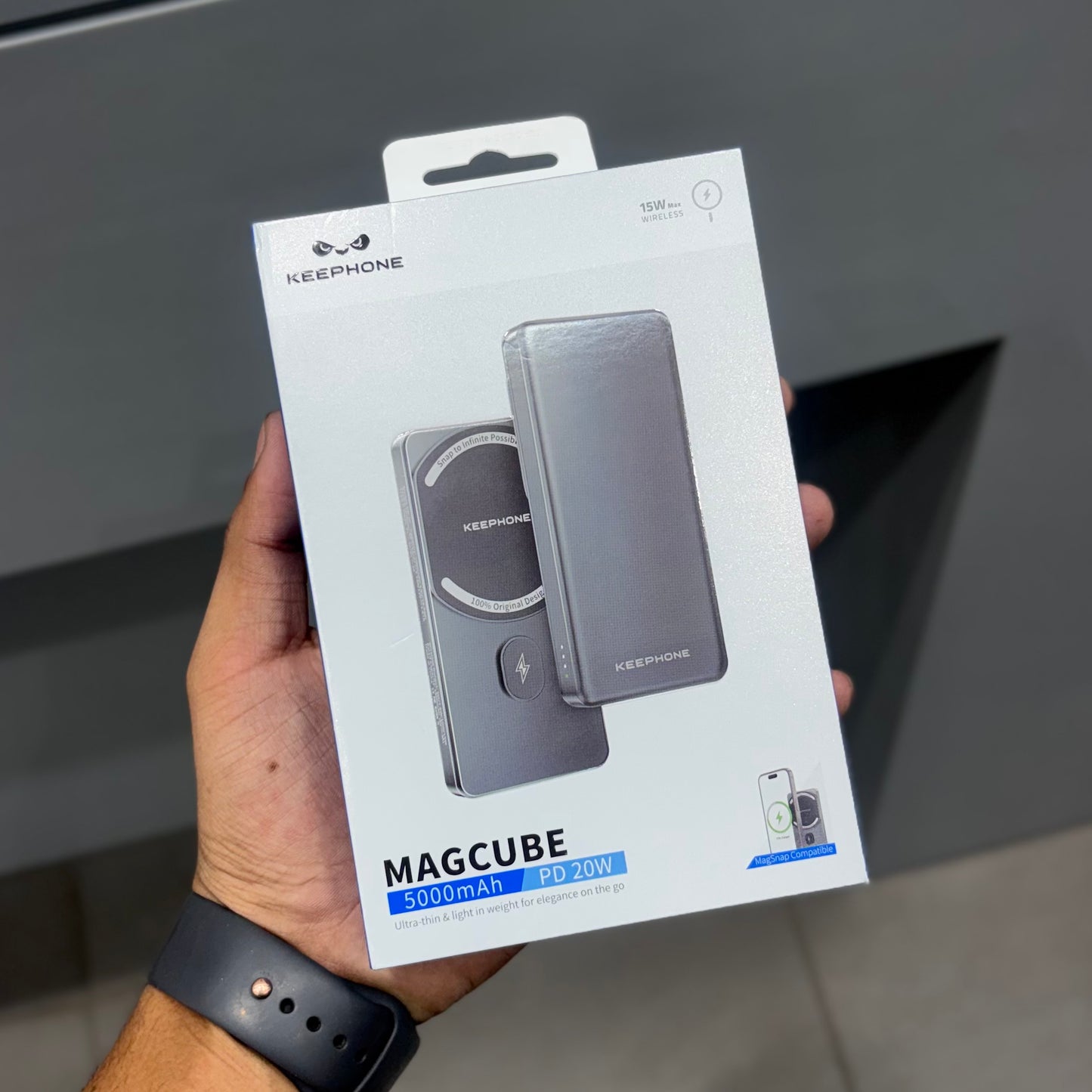 KEEPHONE MAG CUBE POWER BANK 5K - BLACK ( No. 2547 )