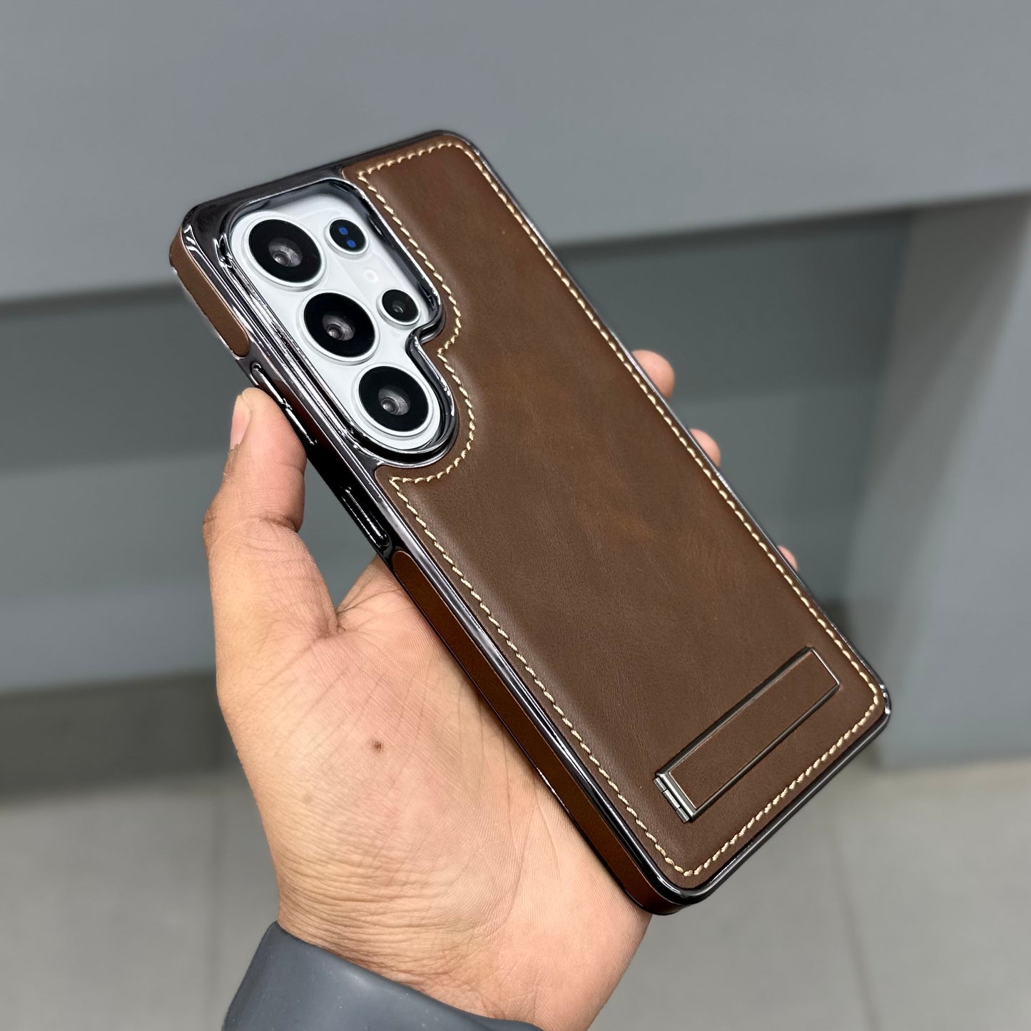 ICON LUXURY LEATHER STAND CASE SAMSUNG - BROWN ( No. 3056 )