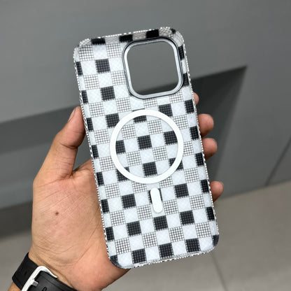 CARBON DRIP MAGSAFE CASE - GREY BLACK CHECK ( No. 2849 )