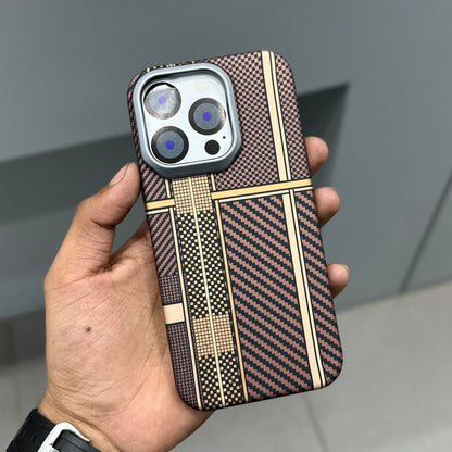 CARBON DRIP MAGSAFE CASE - BROWN CHECK ( No. 2848 )